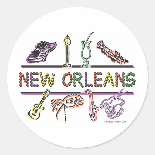 New-Orleans-ICONS- kopie Ronde Sticker (Voorkant)