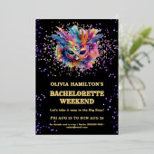 New Orleans | Itinerary Weekend Gold Bachelorette Folie Uitnodiging (Staand Voorkant)