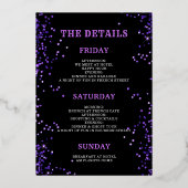 New Orleans | Itinerary Weekend Gold Bachelorette Folie Uitnodiging (Achterkant)