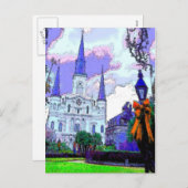 New Orleans Jackson Square bij Kerstmis Feestdagenkaart (Voorkant / Achterkant)