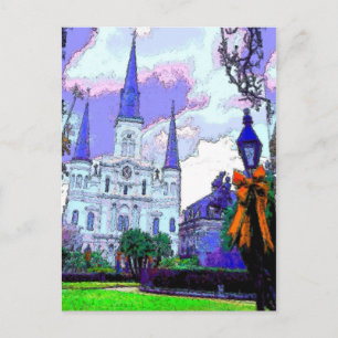 New Orleans Jackson Square bij Kerstmis Feestdagenkaart