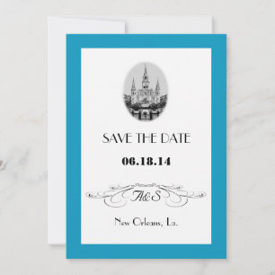New Orleans Jackson Square Save the Date Cards Kaart