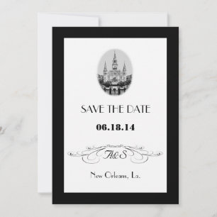 New Orleans Jackson Square Save the Date Kaarten