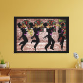 New Orleans Jazz Band marcheert langs Bar Louie Canvas Afdruk (Insitu (Woonkamer))