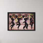 New Orleans Jazz Band Marching Past Bar Louie Canvas Afdruk (Voorkant)