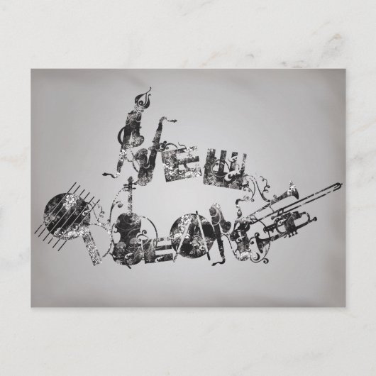 New Orleans Jazz Briefkaart (Voorkant)