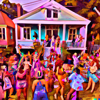 New Orleans Jazz Festival Street After Party Briefkaart
