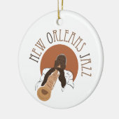 New Orleans Jazz Keramisch Ornament (Links)