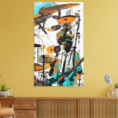 New Orleans Jazz Man Abstracte Kunst Canvas Afdruk (Insitu (Woonkamer))