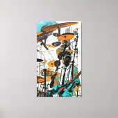 New Orleans Jazz Man Abstracte Kunst Canvas Afdruk (Voorkant)