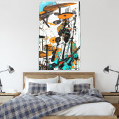 New Orleans Jazz Man Abstracte Kunst Canvas Afdruk (Insitu (Slaapkamer))