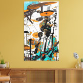 New Orleans Jazz Man Abstracte Kunst Canvas Afdruk (Insitu (Woonkamer))