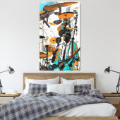 New Orleans Jazz Man Abstracte Kunst Canvas Afdruk (Insitu (Slaapkamer))