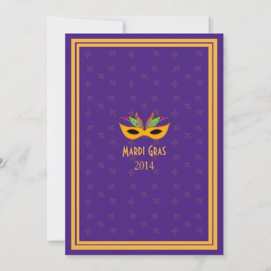 New Orleans Jazz Mardi Gras (paars) Kaart (Achterkant)