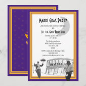 New Orleans Jazz Mardi Gras (paars) Kaart (Voorkant / Achterkant)