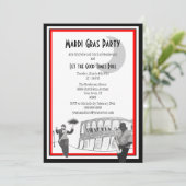 New Orleans Jazz Mardi Gras Red Kaart (Staand voorkant)