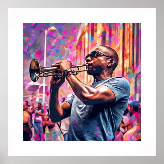 New Orleans Jazz | Messing muzikant Poster (Voorkant)