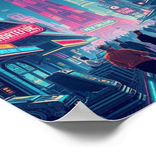 New Orleans Jazz Night - kunst Poster (Hoek)