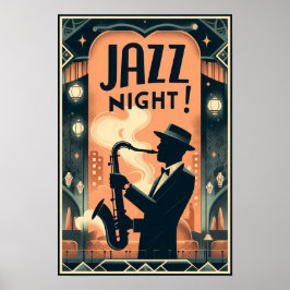 New Orleans Jazz Night -  kunst Poster