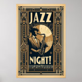 New Orleans Jazz Night -  kunst Poster (Voorkant)