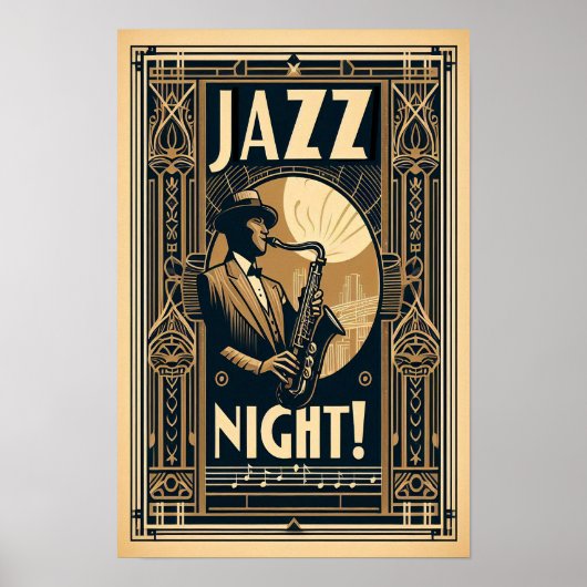 New Orleans Jazz Night -  kunst Poster (Voorkant)