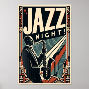 New Orleans Jazz Night -  kunst Poster