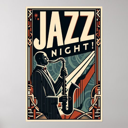 New Orleans Jazz Night -  kunst Poster (Voorkant)