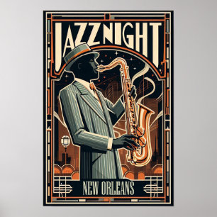 New Orleans Jazz Night - kunst Poster
