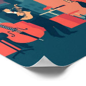 New Orleans Jazz Night -  kunst Poster (Hoek)