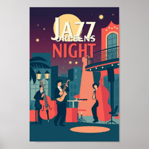 New Orleans Jazz Night -  kunst Poster