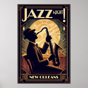 New Orleans Jazz Night - kunst Poster
