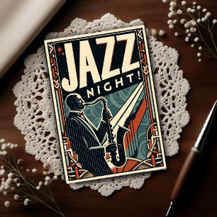 New Orleans Jazz Night – Vintage Art Briefkaart