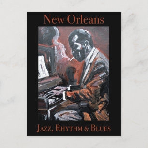 New Orleans Jazz Pianist Ansichtkaart Briefkaart