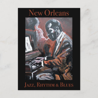 New Orleans Jazz Pianist Ansichtkaart Briefkaart