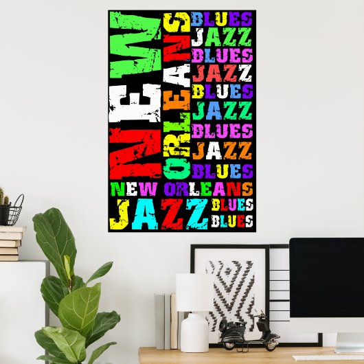 New Orleans Jazz Poster (Thuiskantoor)