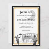 New Orleans Jazz Save the Date (zwart en goud) (Voorkant)