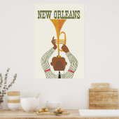 New Orleans, Jazz, Travel Poster (Keuken)