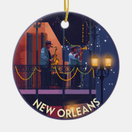New Orleans jazzbalkon Keramisch Ornament