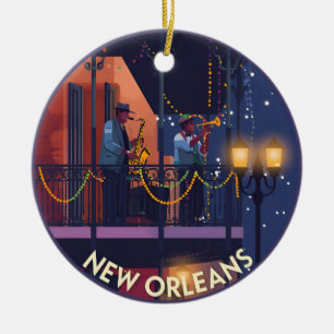  New Orleans jazzbalkon Keramisch Ornament