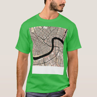 New Orleans Kaart Patroon in Zacht Roze Pastels TS T-shirt