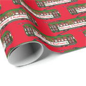 New Orleans Kerst Streetcar Wrapping Papier (Rol Hoek)