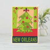 New Orleans kerstboom Feestdagenkaart (Staand voorkant)