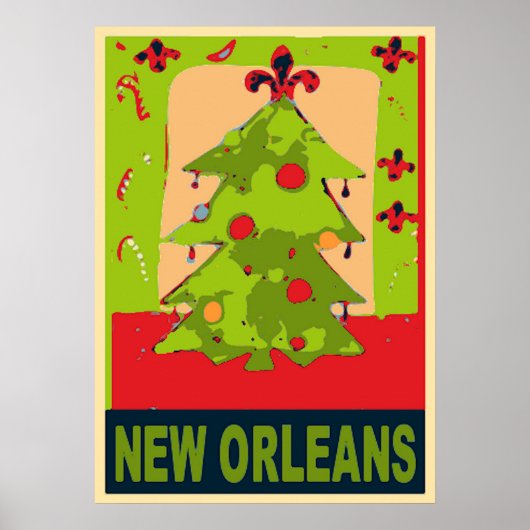 New Orleans kerstboom Poster (Voorkant)