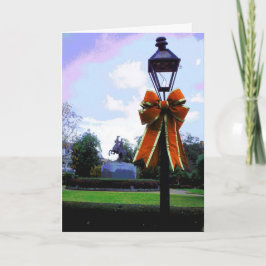 New Orleans Kerstlamp Post Feestdagen Kaart
