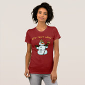 New Orleans Kerstmis Sneeuwman, personaliseren T-shirt (Voorkant volledig)