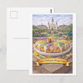 New Orleans King Cake (Amerikaanse Eetseries) Briefkaart (Voorkant / Achterkant)