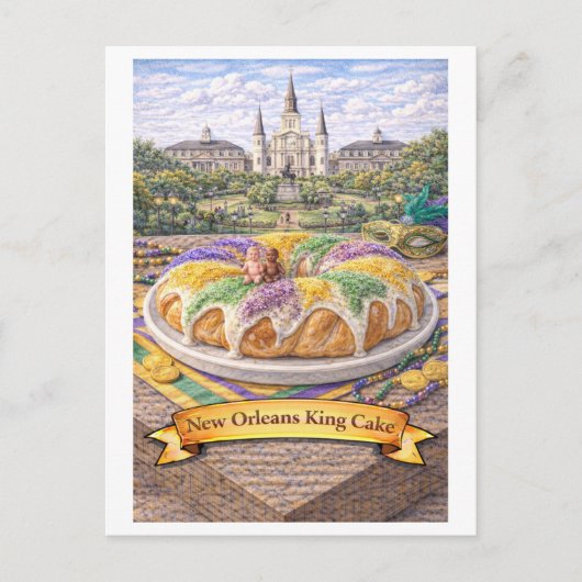 New Orleans King Cake (Amerikaanse Eetseries) Briefkaart (Voorkant)