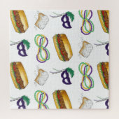 New Orleans LA Beignet Mask Beads Mardi NOLA Legpuzzel (Horizontaal)