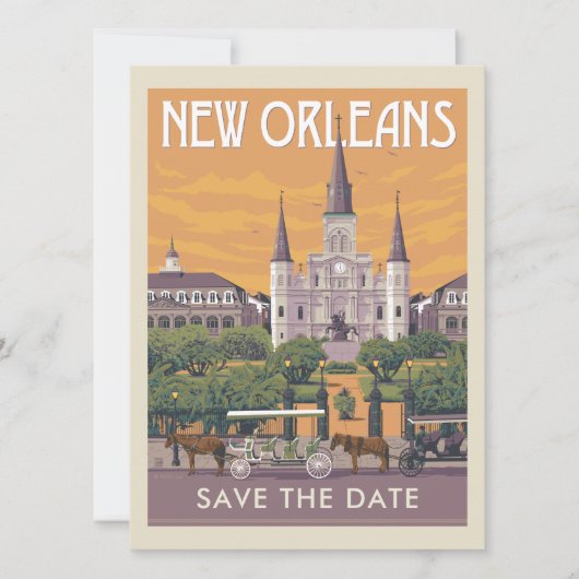 New Orleans, LA | Datum opslaan Save The Date (Voorkant)