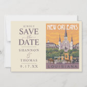 New Orleans, LA | De datum opslaan Magnetische Uitnodiging (Voorkant)